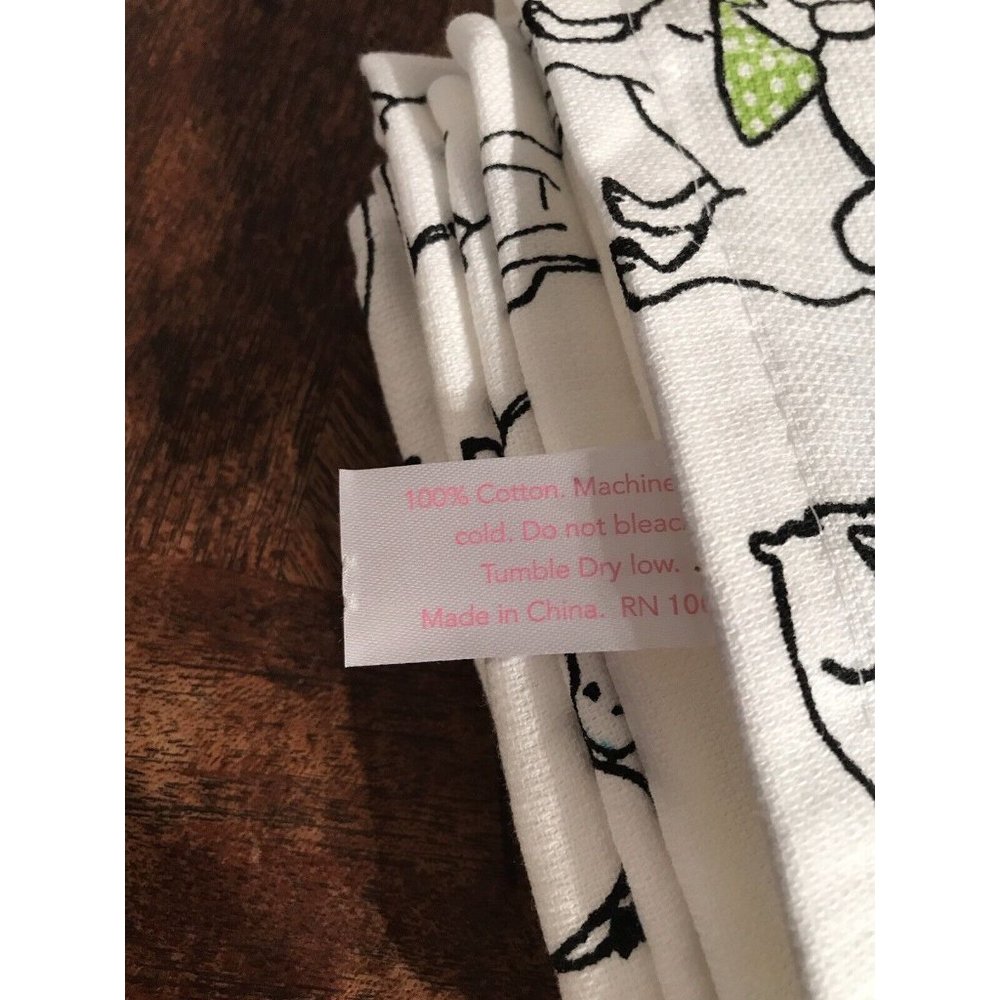 Dogs as Bunny Rabbits Kitchen Towels Set Easter Spring Garden New Isaac Mizrahi - Picture 7 of 8